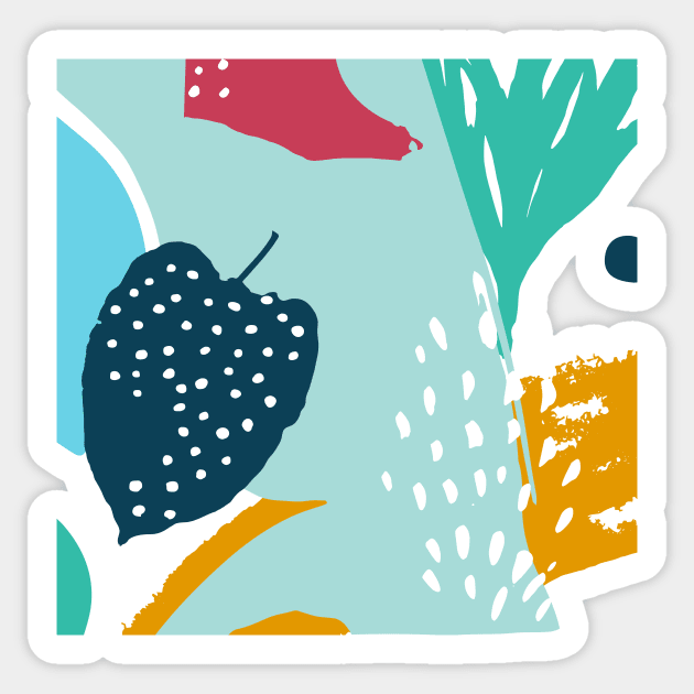 Abtract Leaf Pattern Sticker by greenoriginals